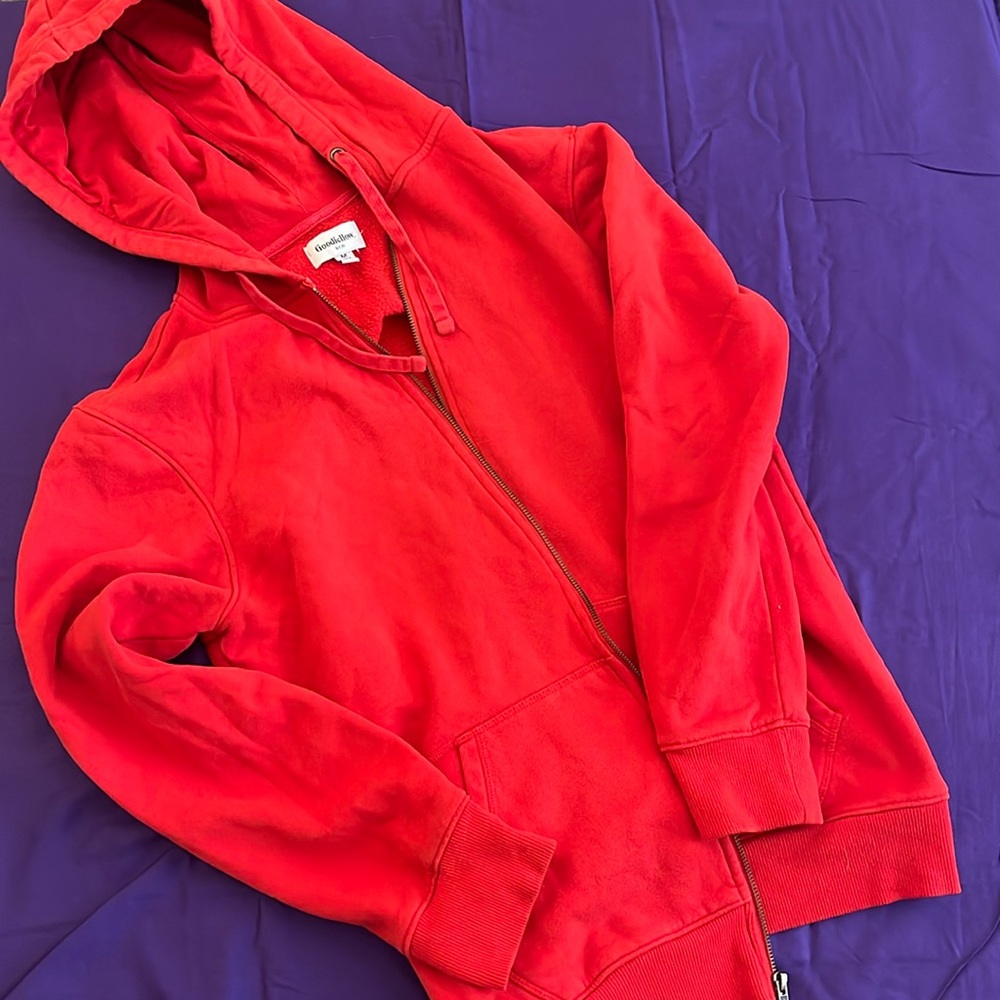 Women red hoodie